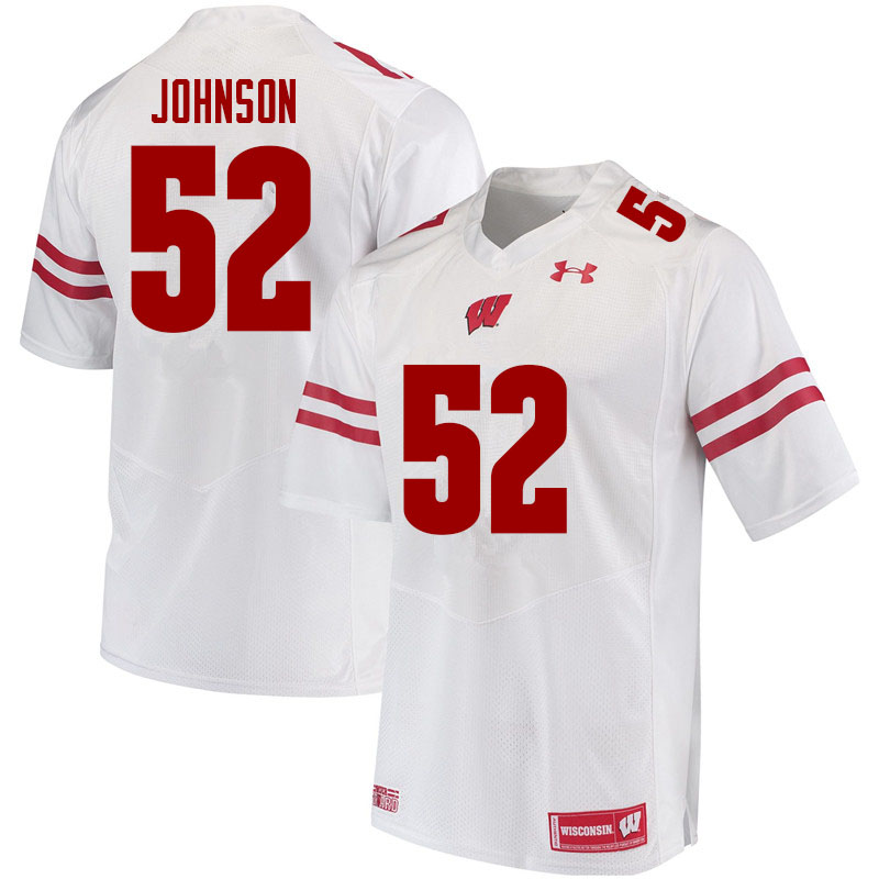 Wisconsin Badgers Men's #52 Kaden Johnson NCAA Under Armour Authentic White College Stitched Football Jersey YR40W64XH